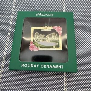 Masters Green and Gold Holiday Ornament with Pink Accents - Masters